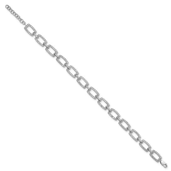 14k White Gold 5/8 Carat Lab Grown Diamond Link Bracelet - Fine Diamond