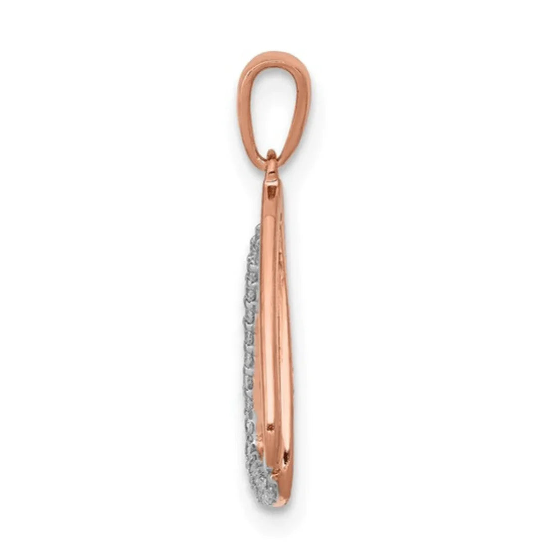 14k Rose Gold Lab Grown Diamond Double Triangle Pendant - Fine Diamond