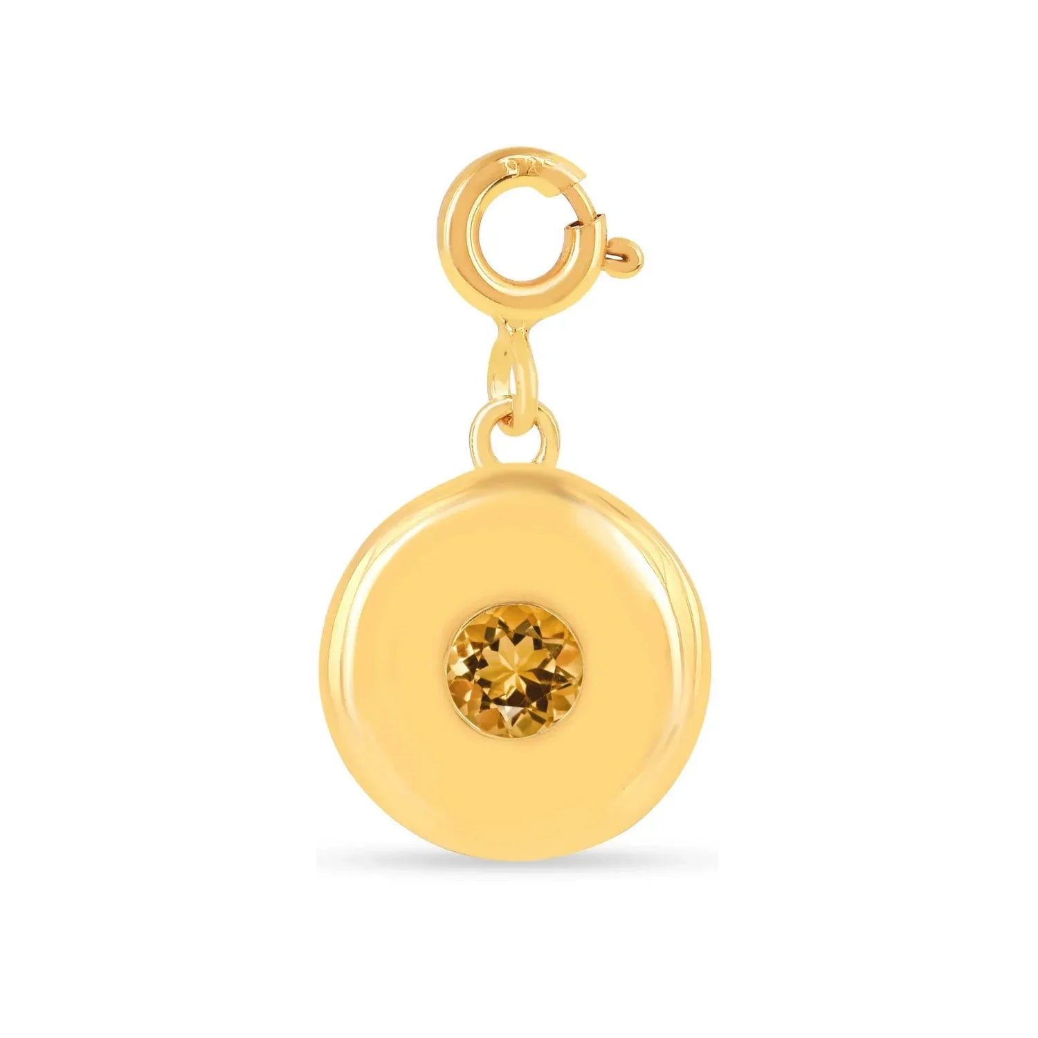 Birthstone Charm Circle Pendant - Fine Diamond