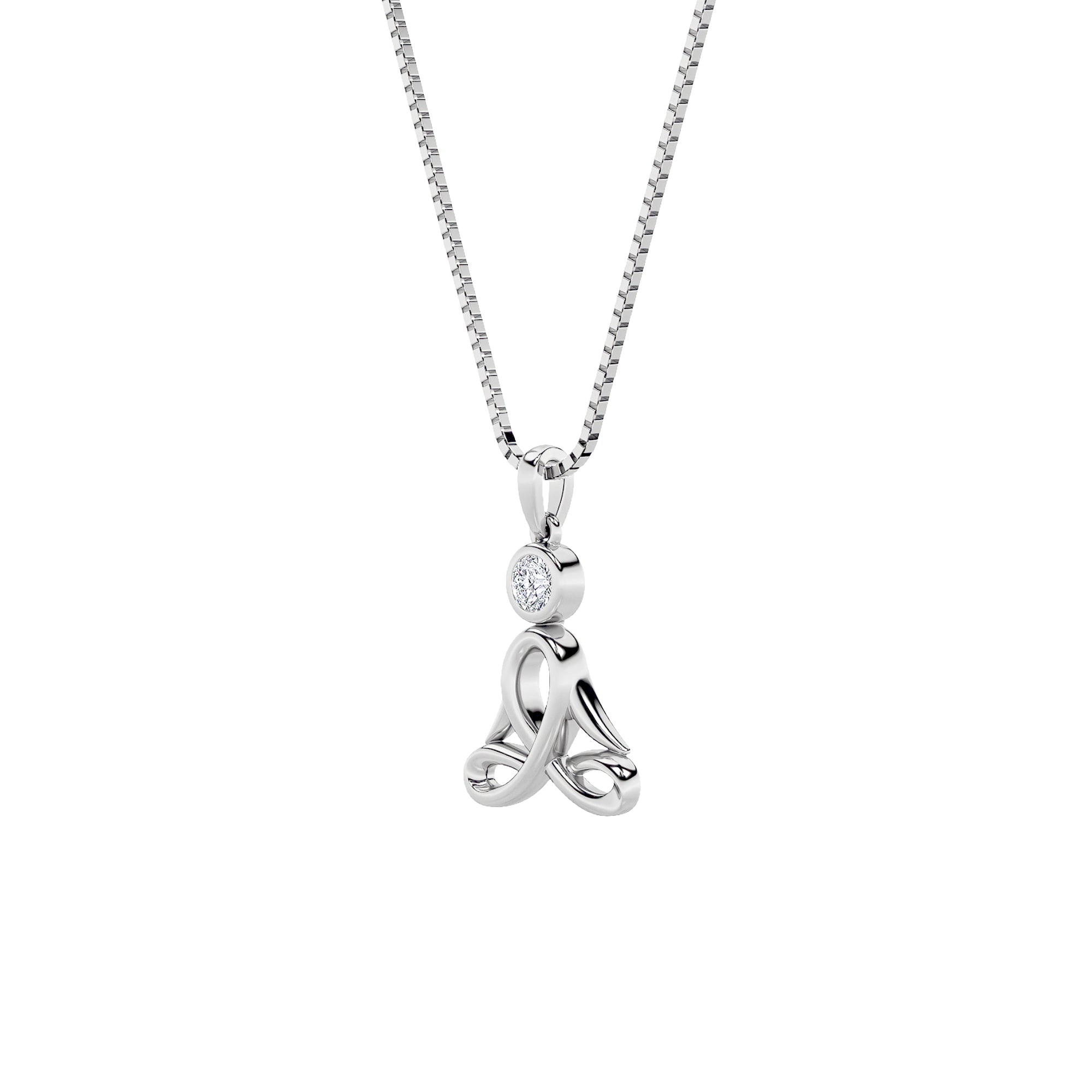 0.2ct round-shaped lab-grown diamond pendant in 14K White Gold