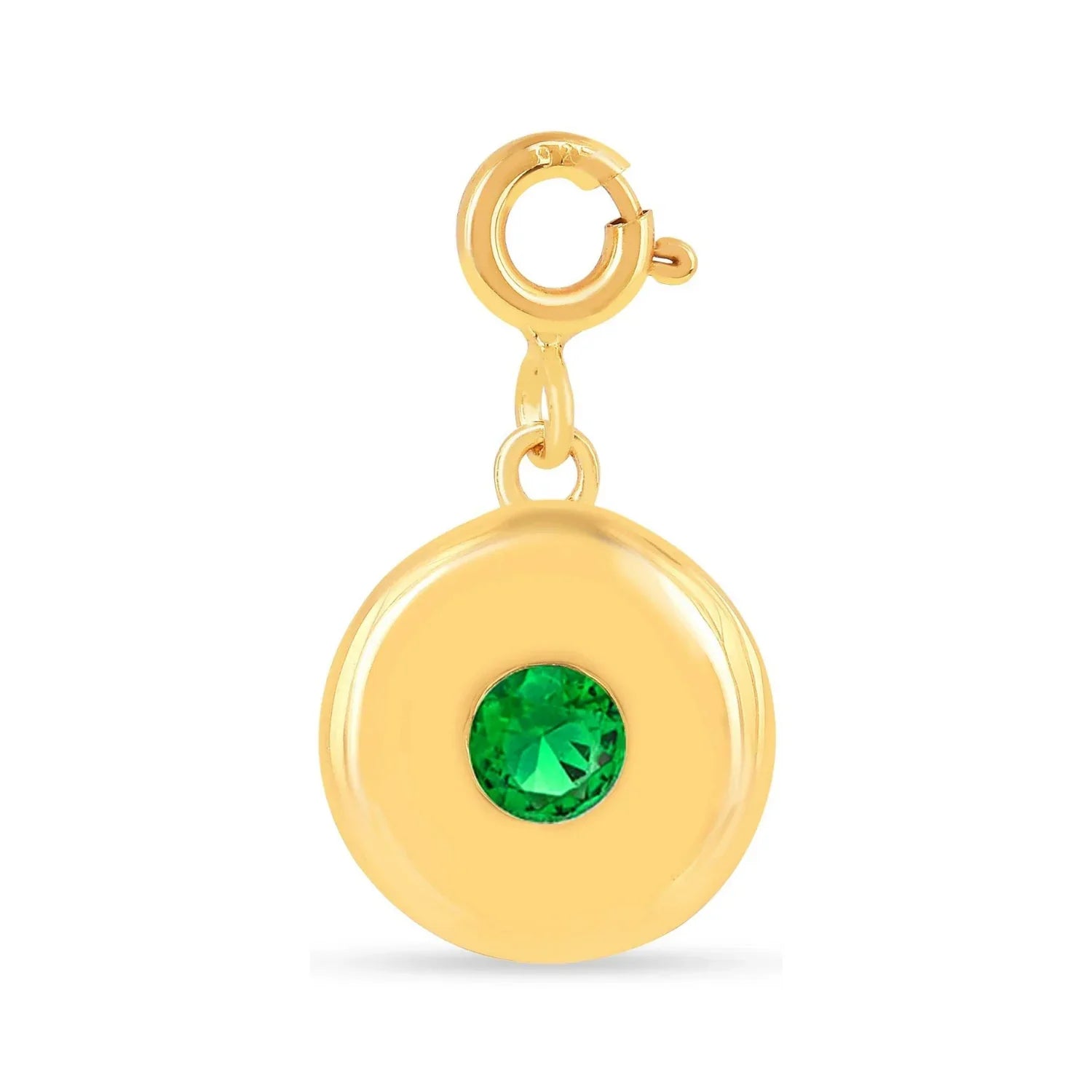 Birthstone Charm Circle Pendant - Fine Diamond