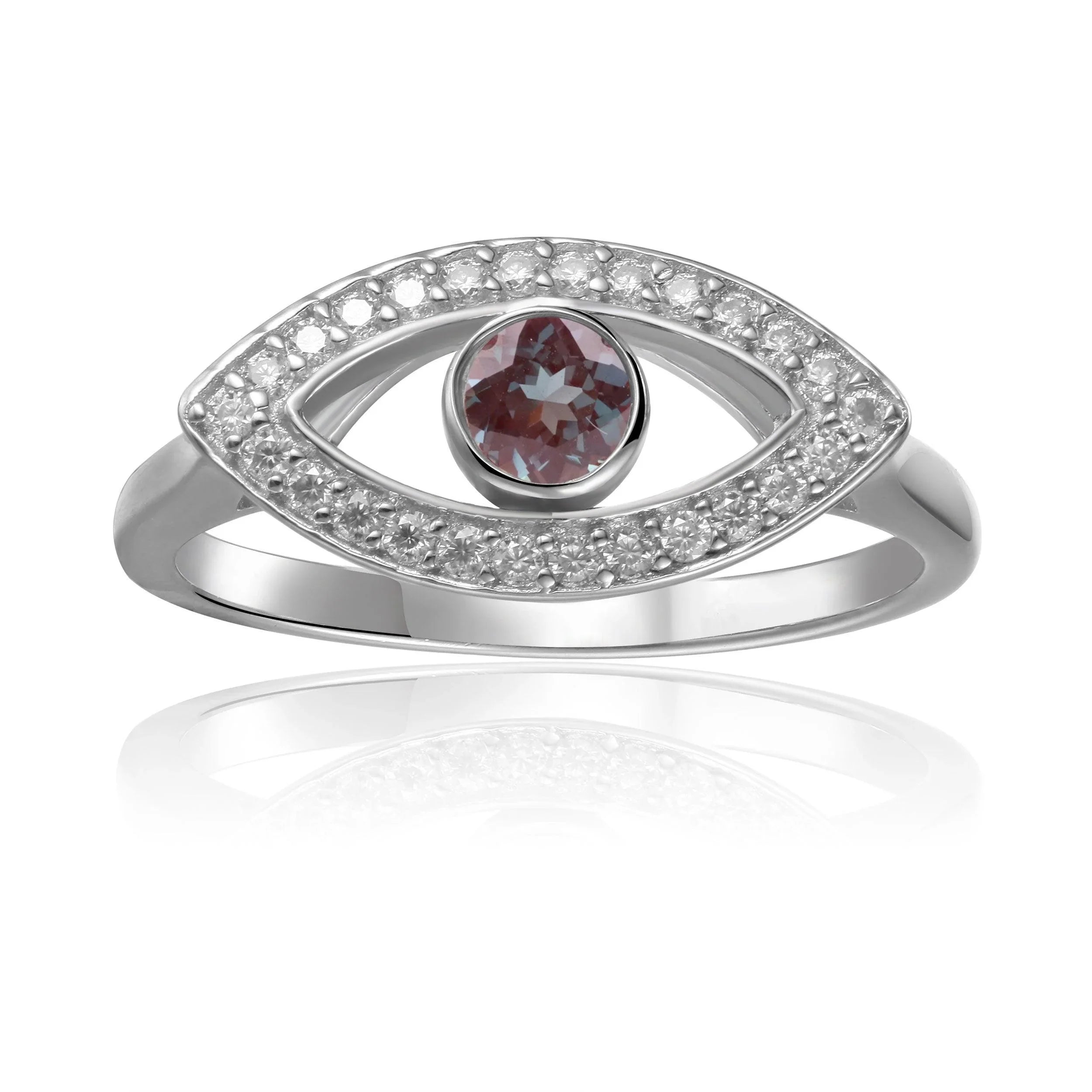 Alexandrite Evil Eye Ring - Fine Diamond