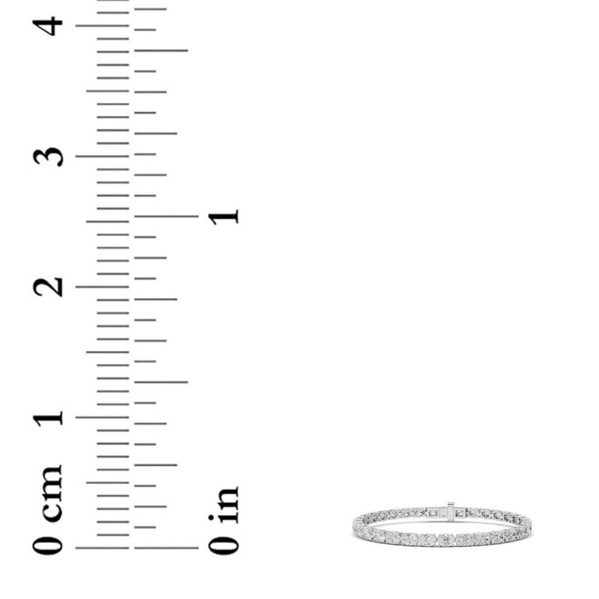 Oval (F/VS) Lab Grown Diamond Prong 14K White Gold Classic Line Tennis Bracelet