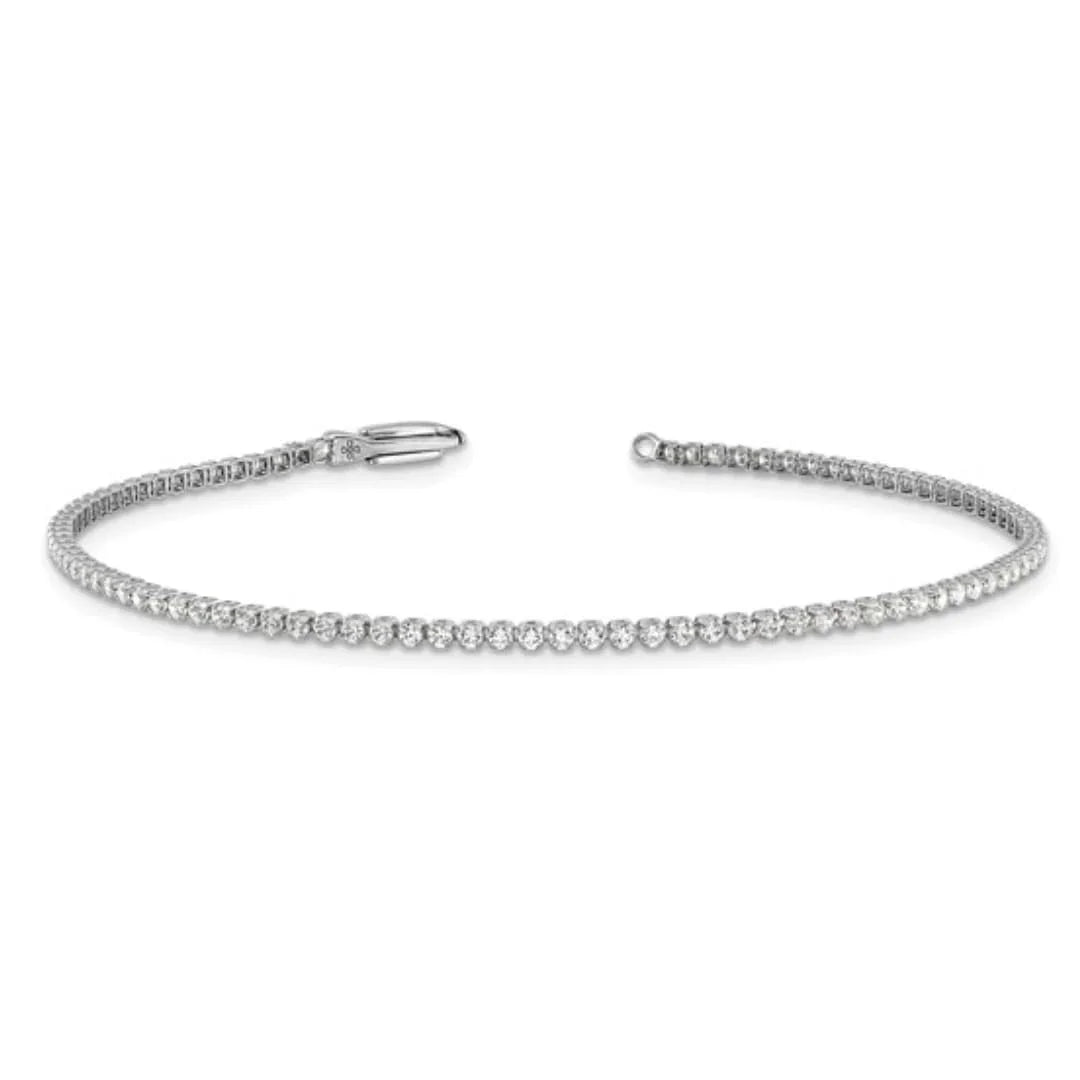 14k White Gold 1 1/3 Carat Lab Grown Diamond Tennis Bracelet - Fine Diamond