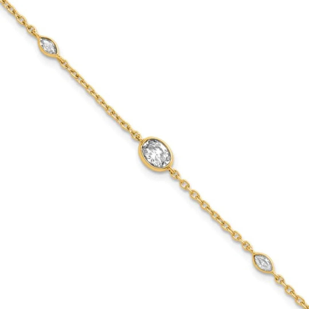 14k Yellow Gold 3/8 Carat Lab Grown Diamond Extension Bracelet - Fine Diamond