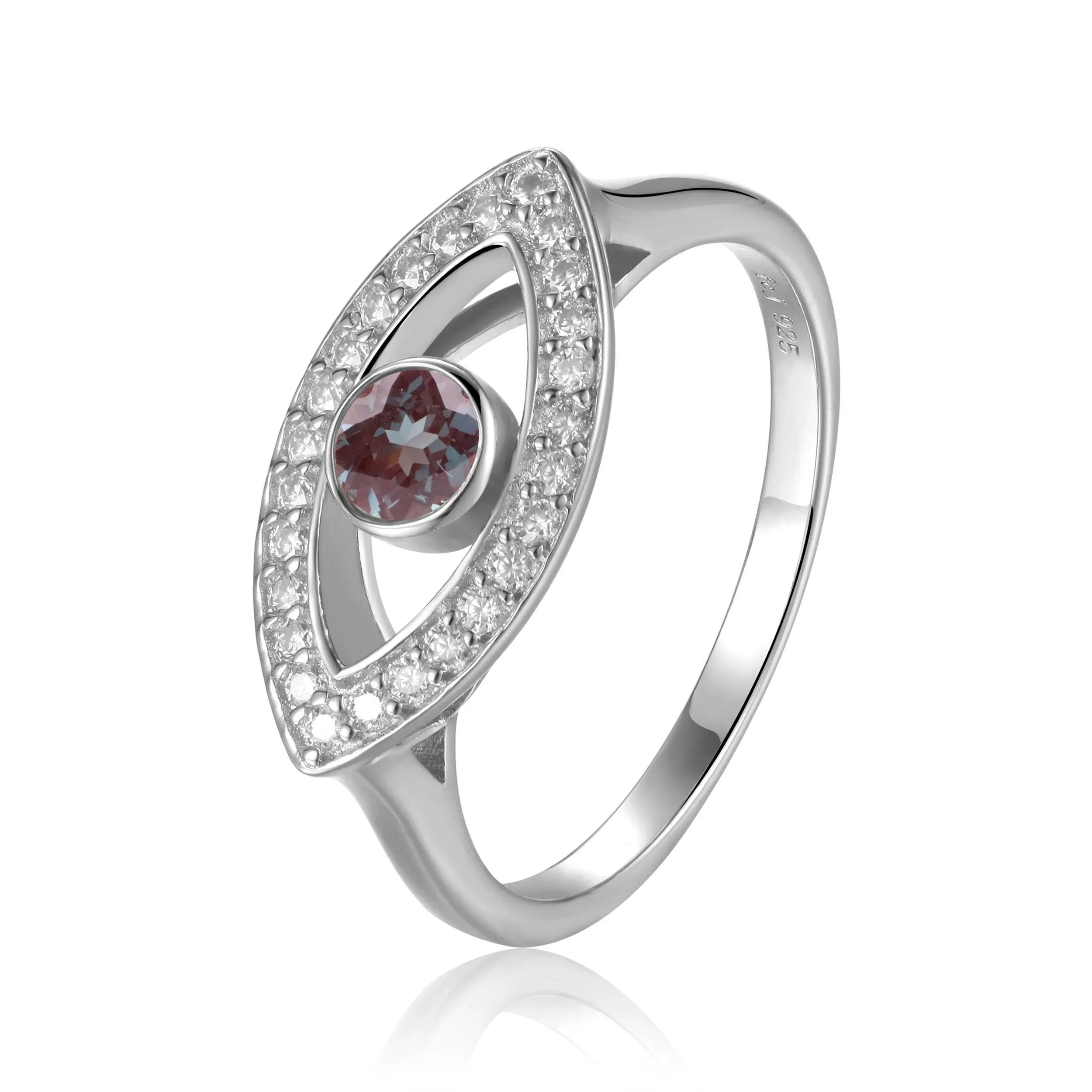 Alexandrite Evil Eye Ring - Fine Diamond