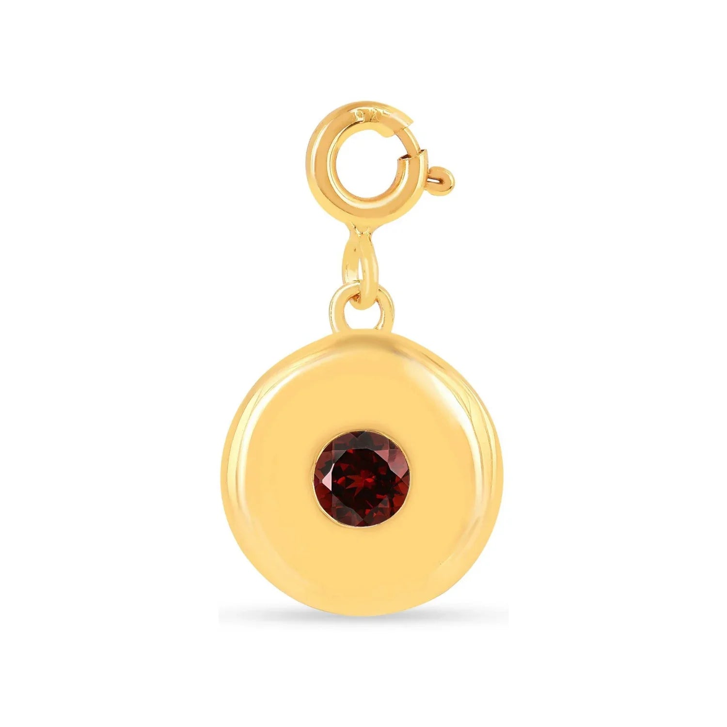 Birthstone Charm Circle Pendant - Fine Diamond