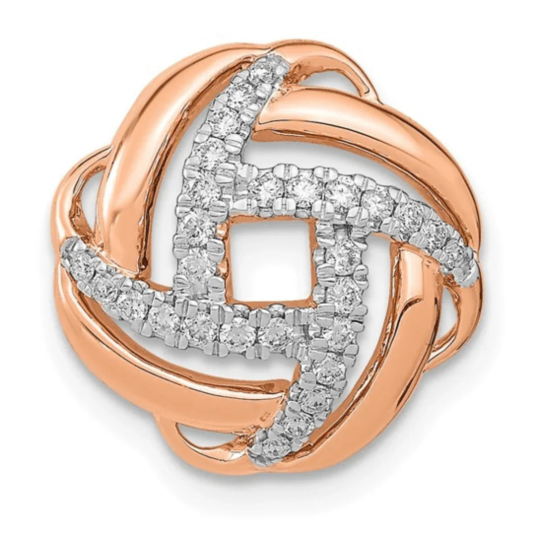 14K Rose Gold Lab Diamond Love Knot Pendant - Fine Diamond