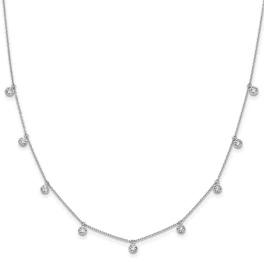 14K White Gold Lab Diamond Layering Necklace - Fine Diamond