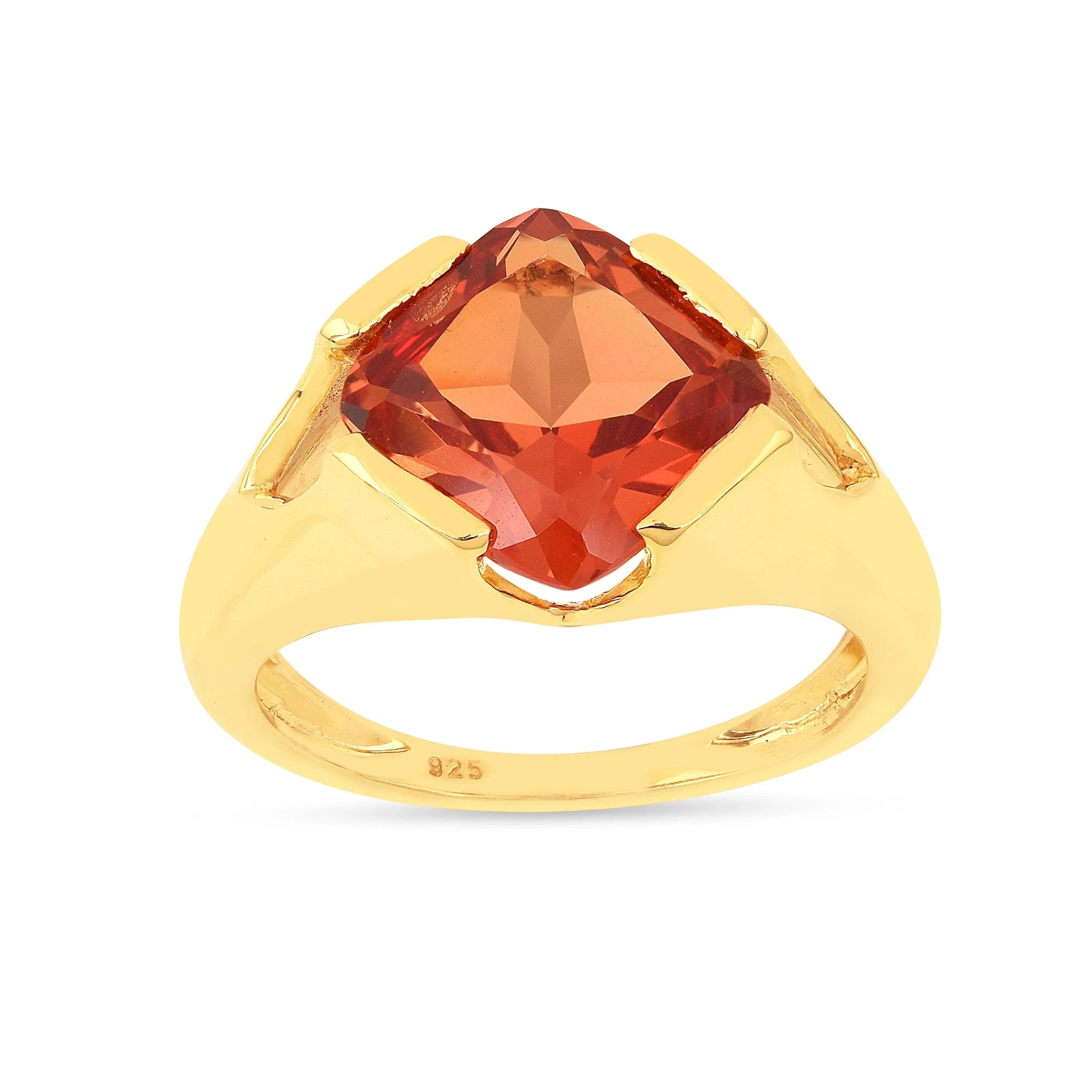 Cushion Peach Sapphire Ring - Fine Diamond