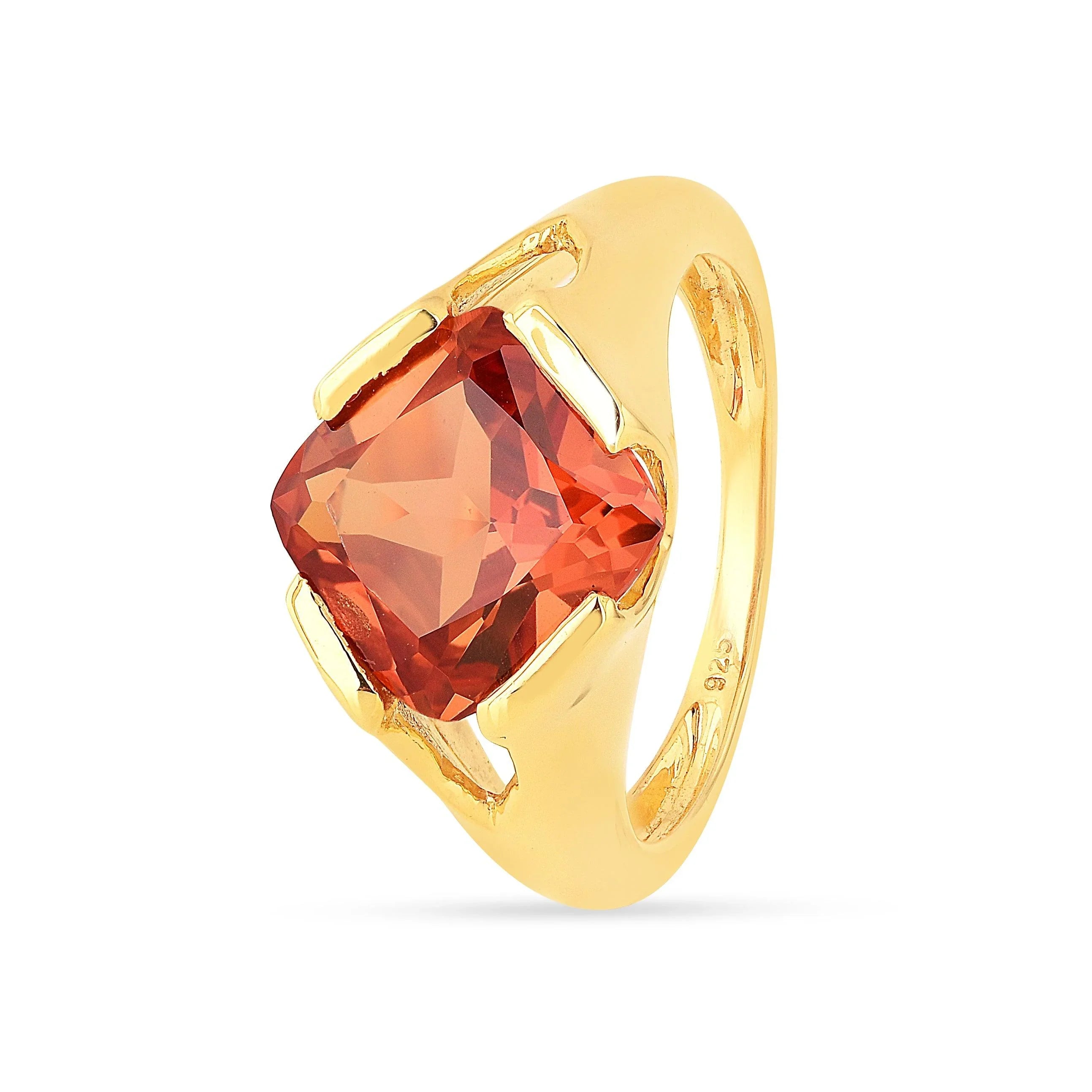 Cushion Peach Sapphire Ring - Fine Diamond