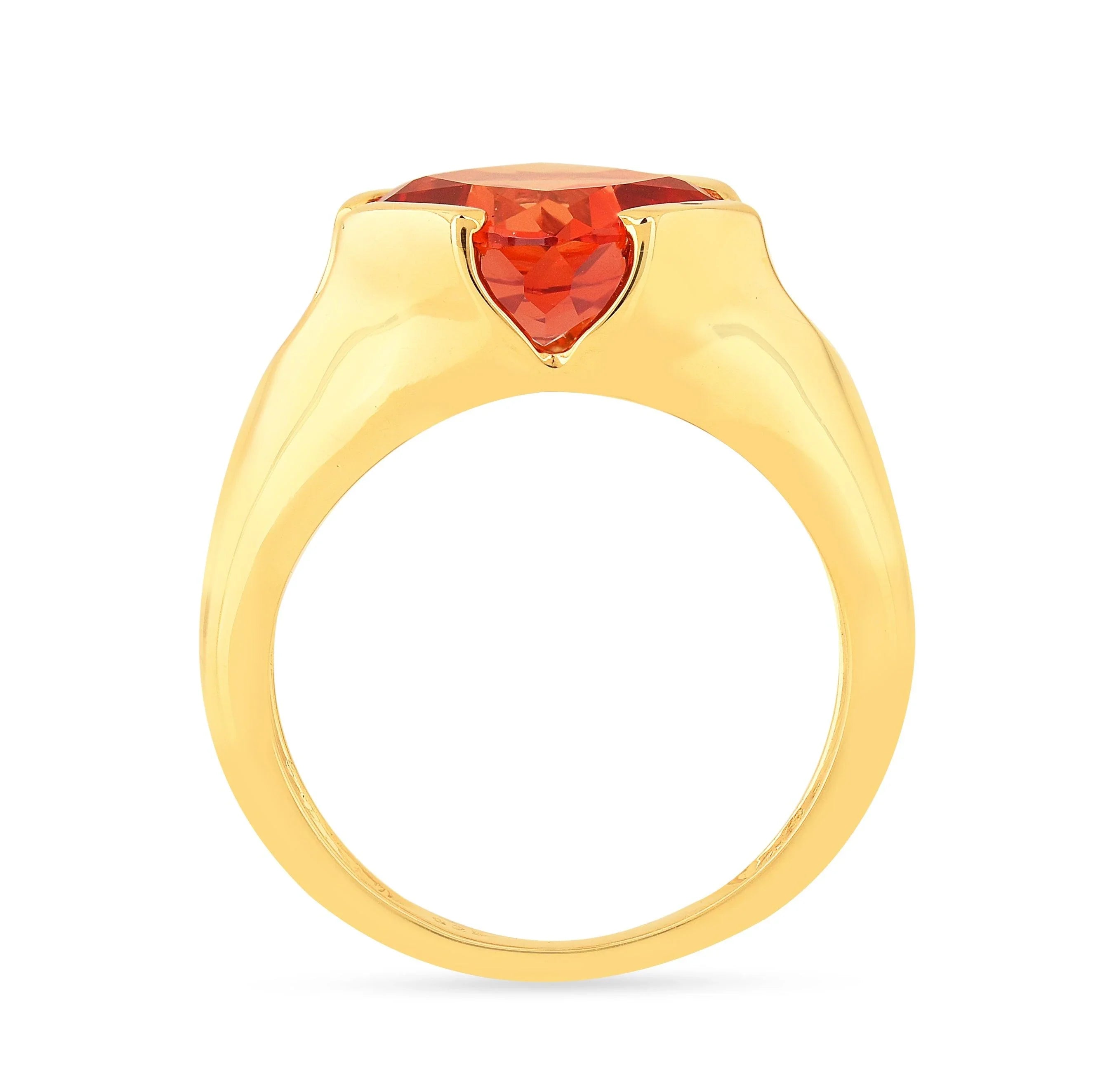 Cushion Peach Sapphire Ring - Fine Diamond