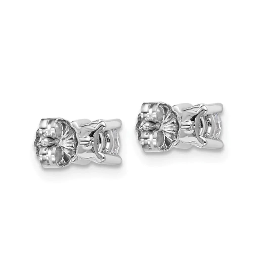 14K White Gold Round Lab Grown Diamond Stud Earrings - Fine Diamond