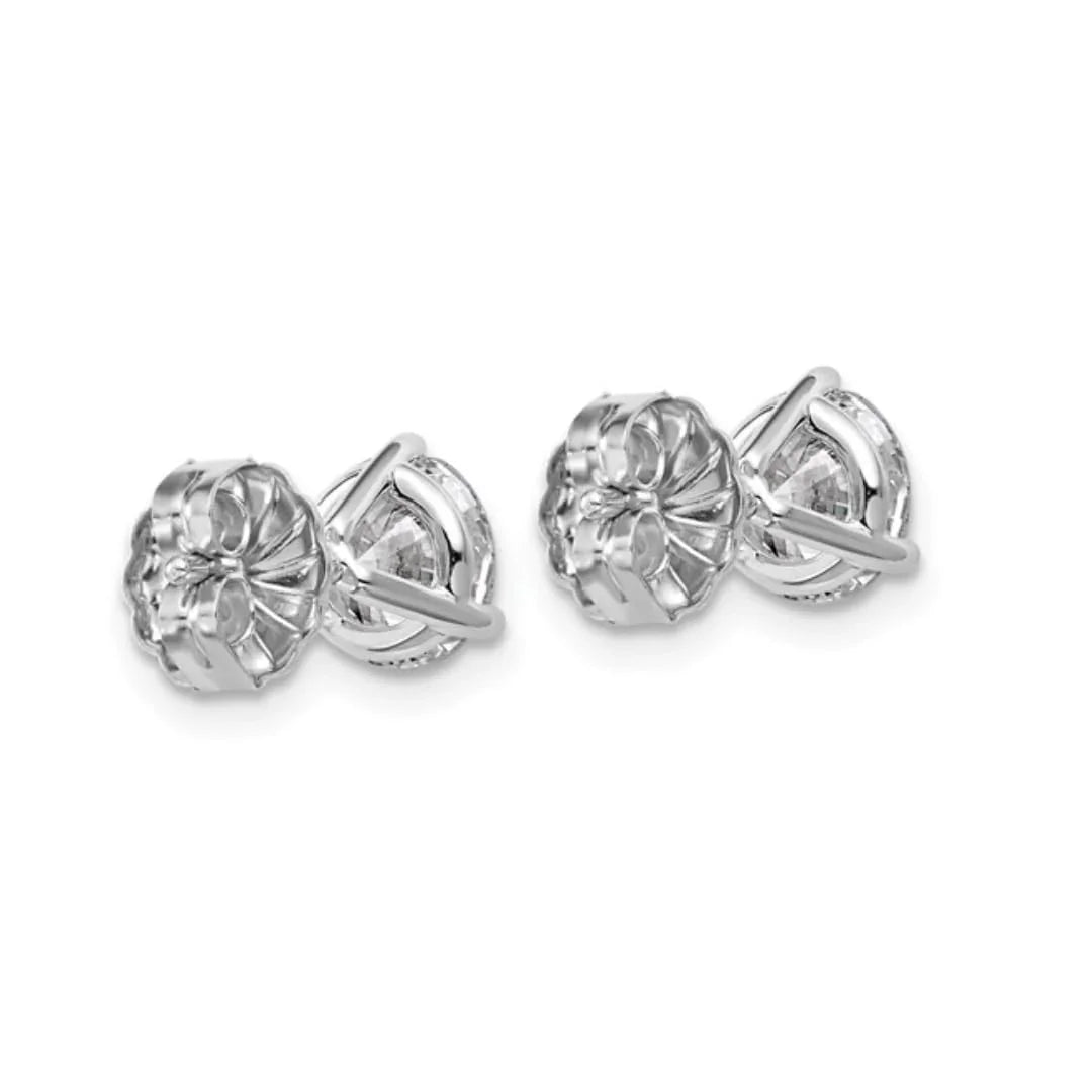 Lab Grown Round Shaped Diamond 14K White Gold Stud Earrings - Fine Diamond