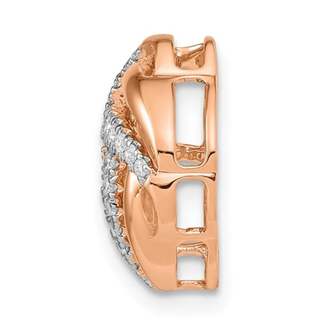 14K Rose Gold Lab Diamond Love Knot Pendant - Fine Diamond