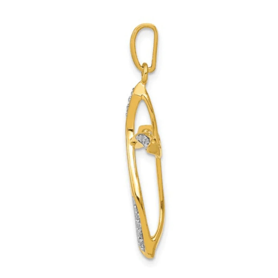 14K Yellow Gold Lab Diamond Cross Pendant - Fine Diamond