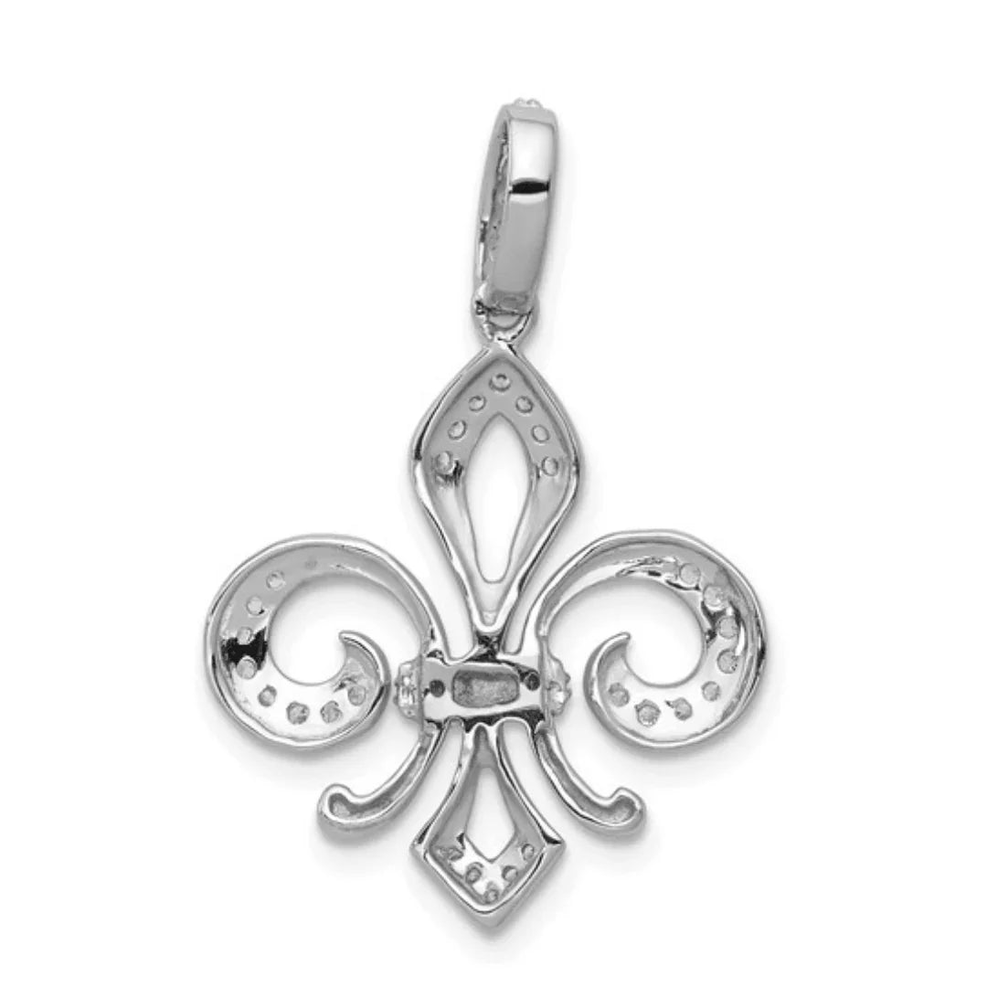 14K Gold Two-Tone Lab Diamond Flower Pendant - Fine Diamond
