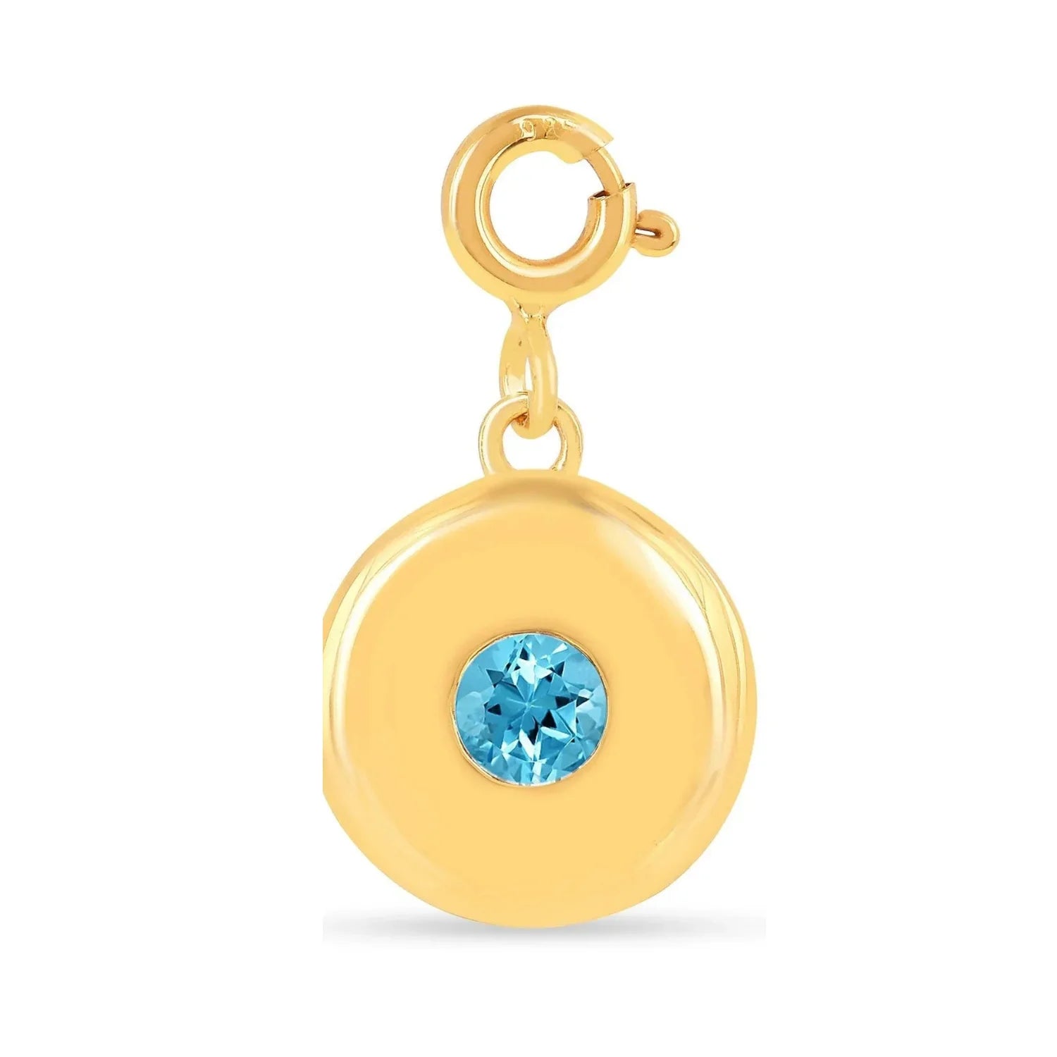 Birthstone Charm Circle Pendant - Fine Diamond