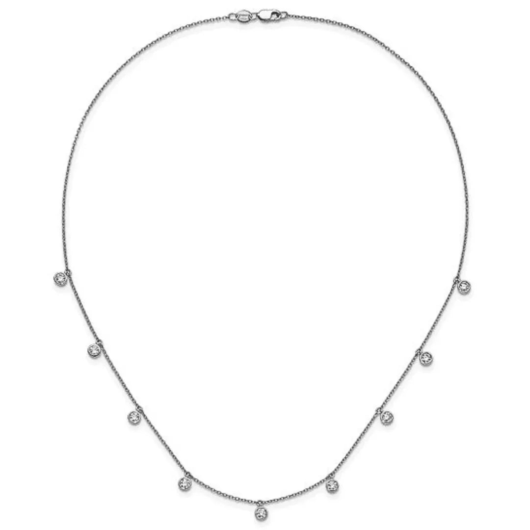 14K White Gold Lab Diamond Layering Necklace - Fine Diamond