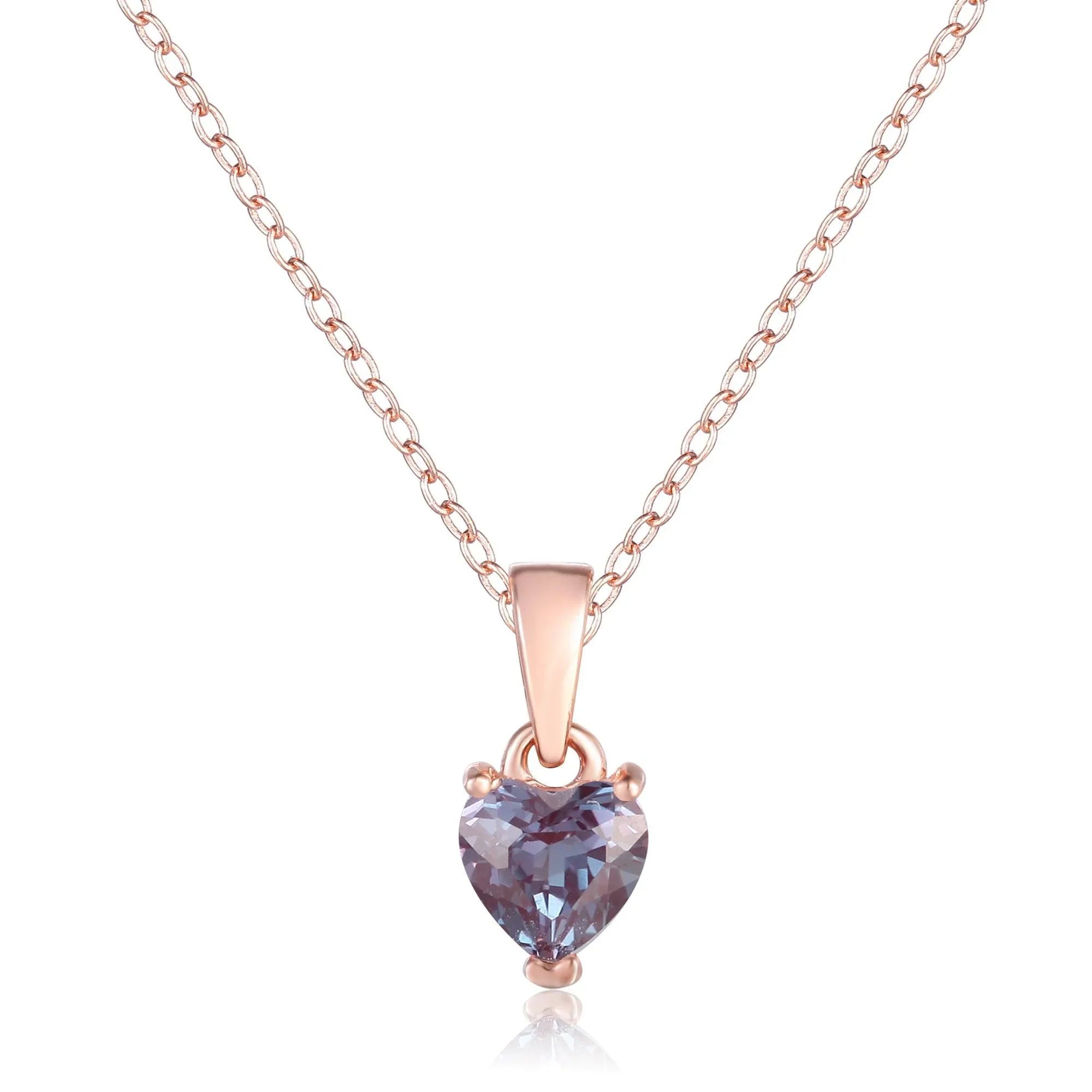 Alexandrite Heart Necklace - Fine Diamond