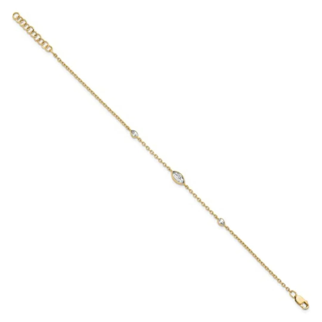 14K Yellow Gold 1/2 carat Lab Grown Diamond Cable Bracelet - Fine Diamond