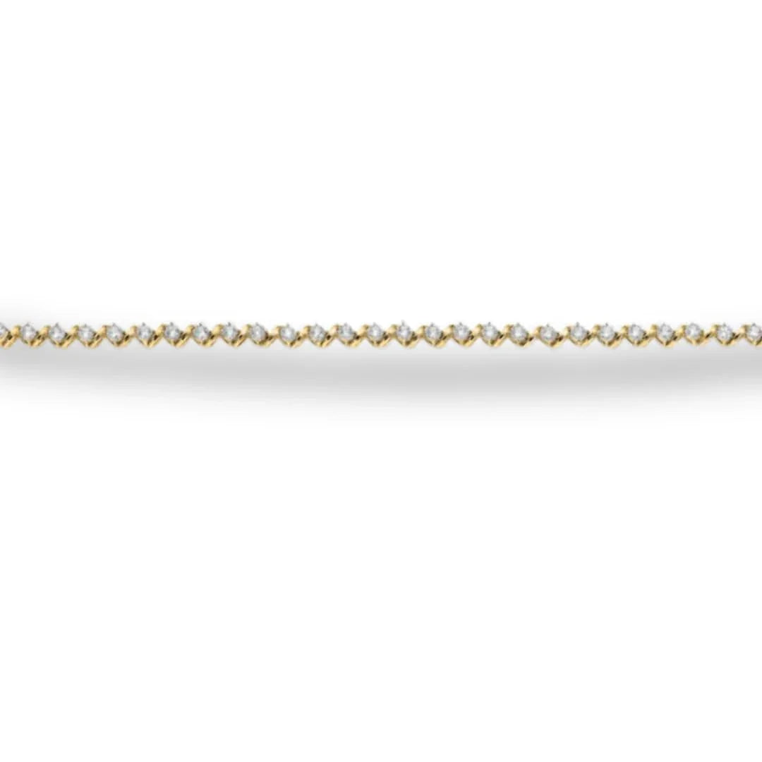 14k Yellow Gold Lab Grown Diamond Fancy Tennis Bracelet - Fine Diamond