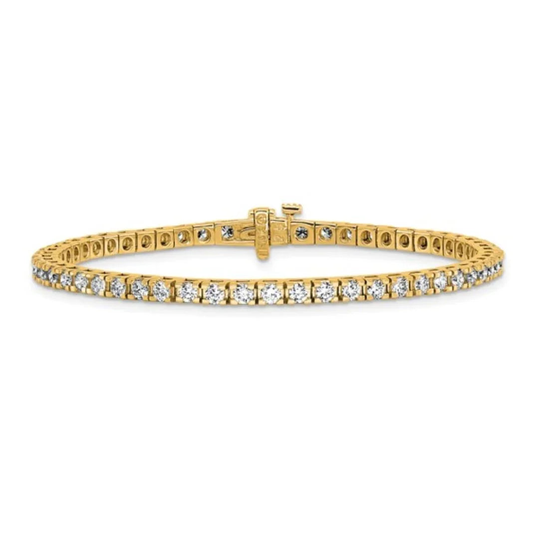 14K Yellow Gold Lab Grown Diamond Tennis Bracelet - Fine Diamond