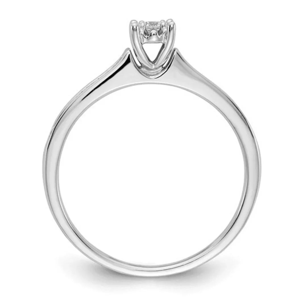 14K White Gold Solitaire Diamond Wedding Ring - Fine Diamond