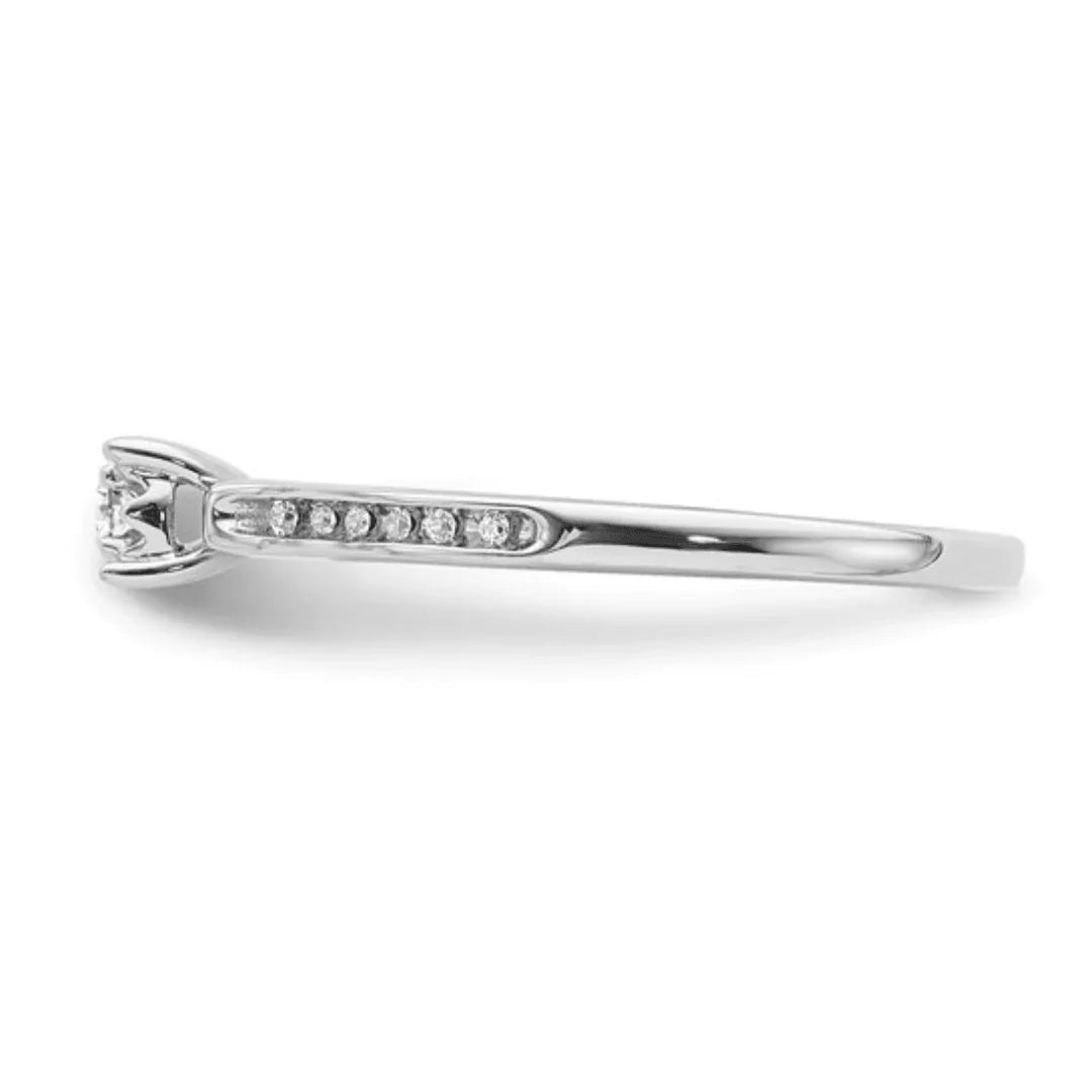 14K White Gold Solitaire Diamond Wedding Ring - Fine Diamond