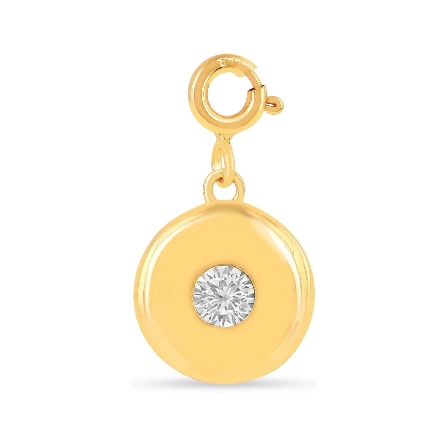 Birthstone Charm Circle Pendant - Fine Diamond