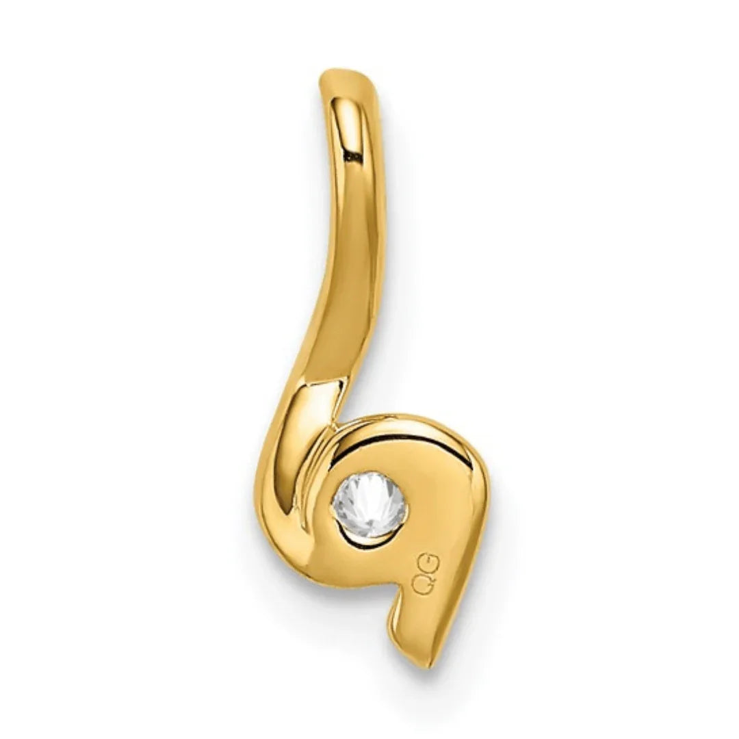 14K Gold Lab Grown Diamond Solitaire Pendant - Fine Diamond