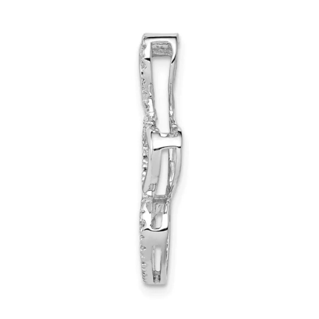 14K White Gold Lab Grown Diamond Triple Heart Pendant - Fine Diamond