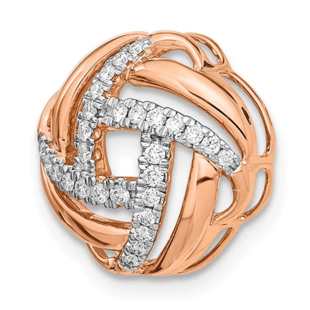 14K Rose Gold Lab Diamond Love Knot Pendant - Fine Diamond