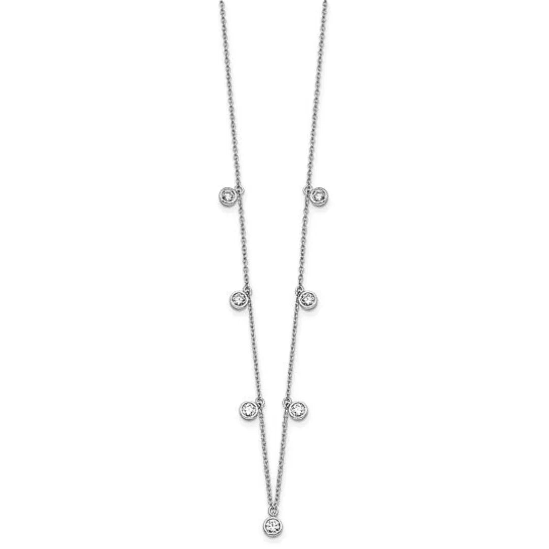 14K White Gold Lab Diamond Layering Necklace - Fine Diamond