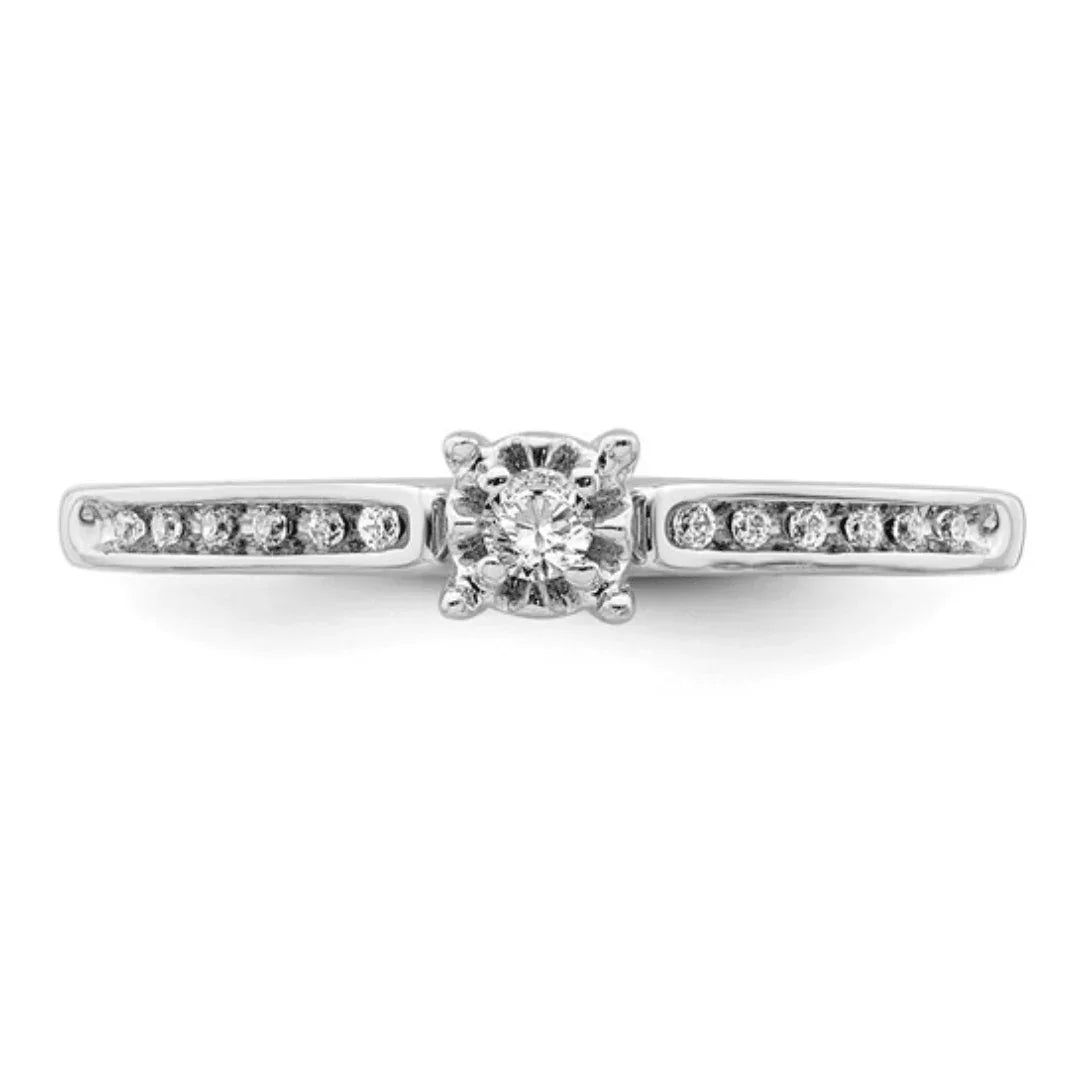 14K White Gold Solitaire Diamond Wedding Ring - Fine Diamond
