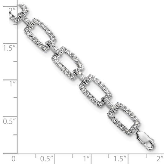 14k White Gold 5/8 Carat Lab Grown Diamond Link Bracelet - Fine Diamond