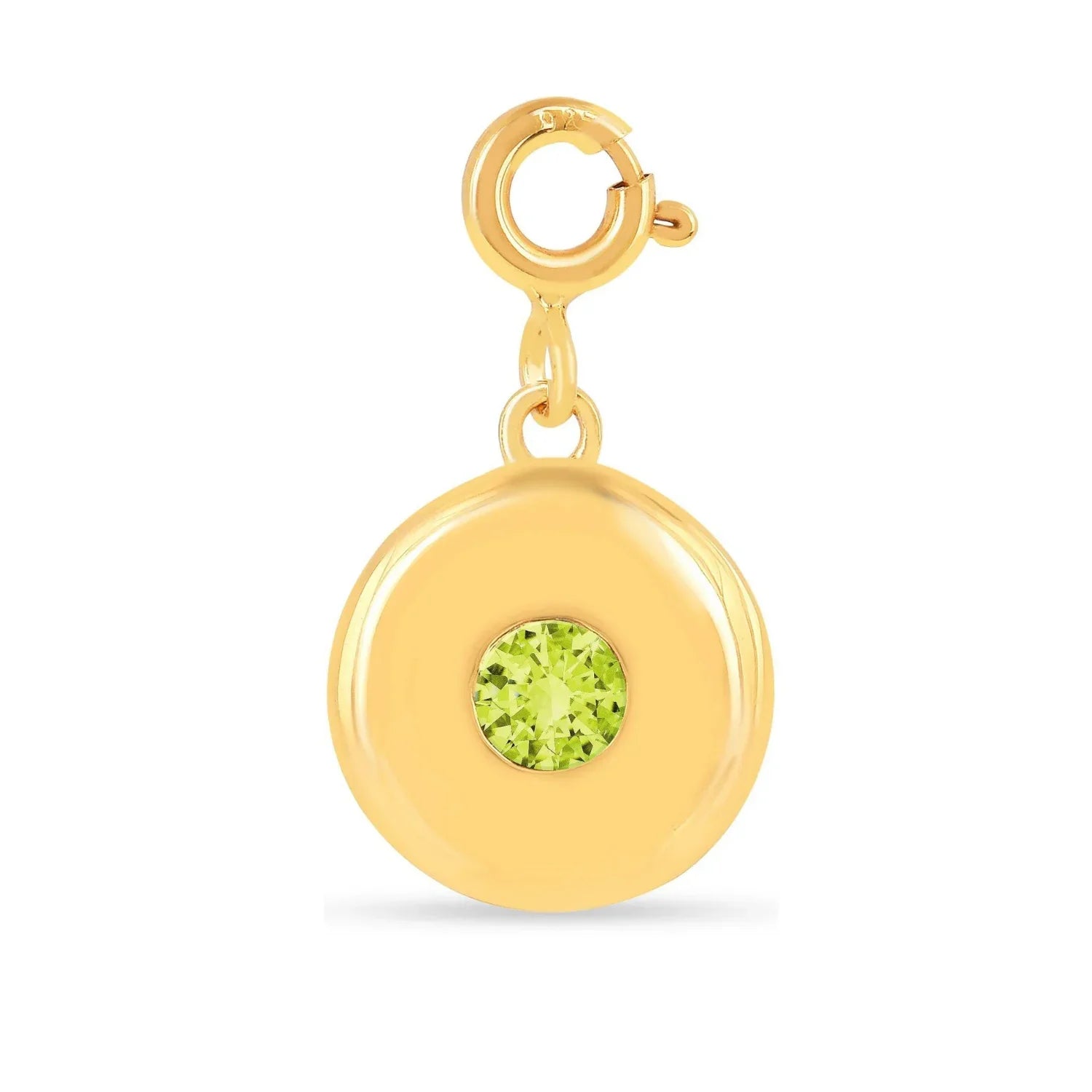 Birthstone Charm Circle Pendant - Fine Diamond
