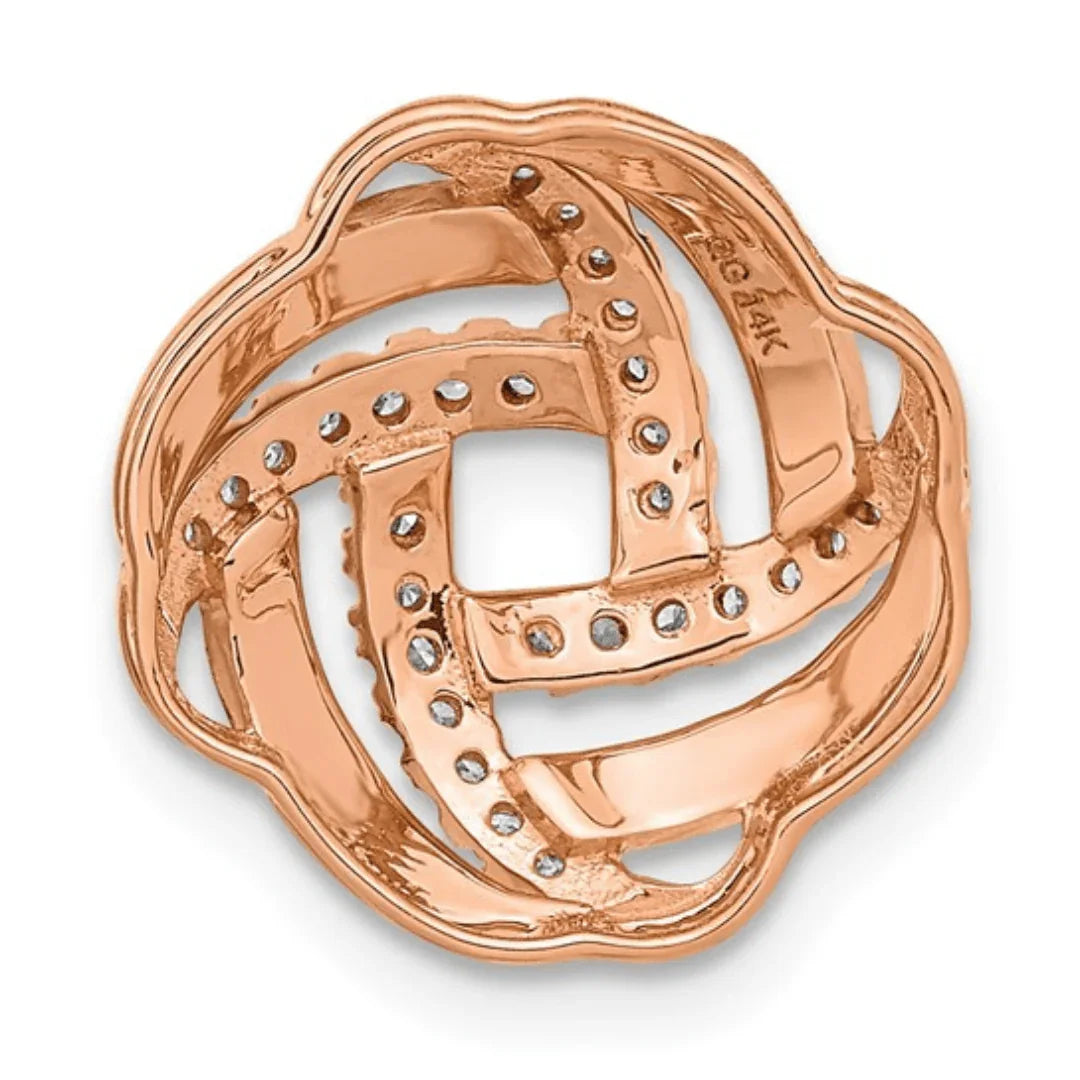 14K Rose Gold Lab Diamond Love Knot Pendant - Fine Diamond