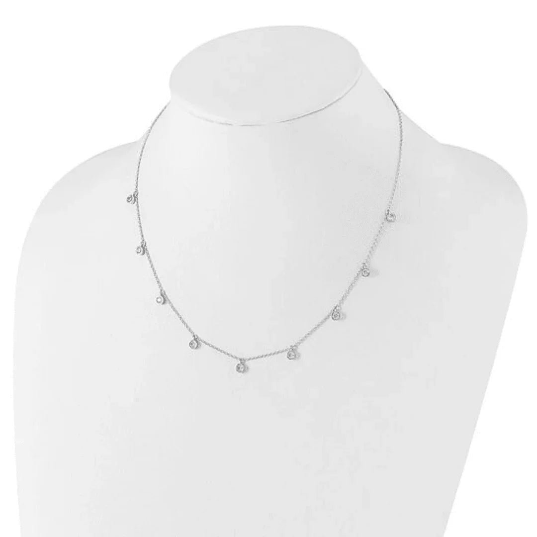 14K White Gold Lab Diamond Layering Necklace - Fine Diamond