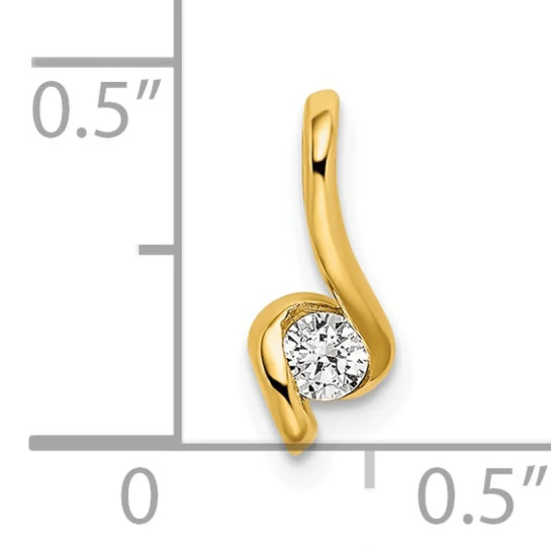 14K Gold Lab Grown Diamond Solitaire Pendant - Fine Diamond
