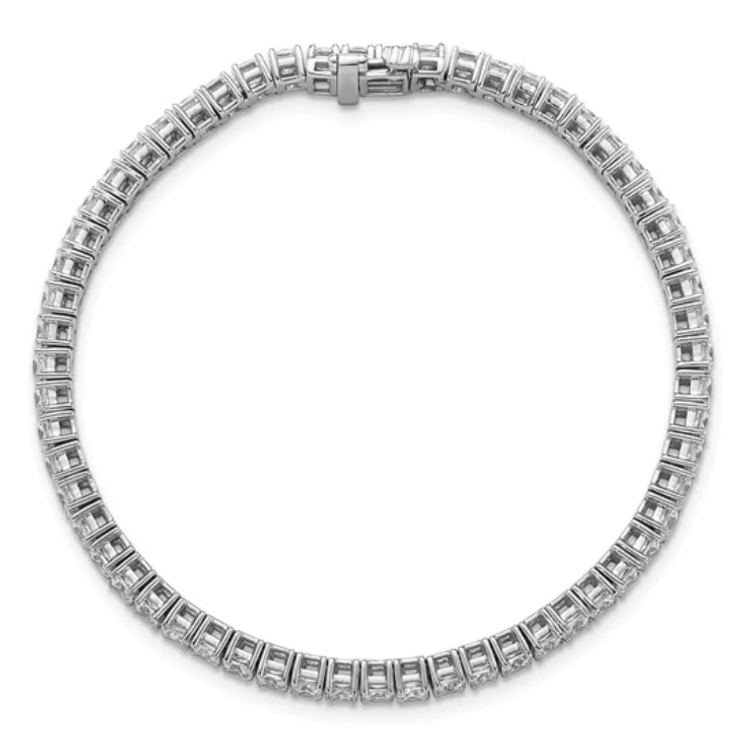 14k White Gold 7 Carat Lab Diamond Tennis Bracelet - Fine Diamond