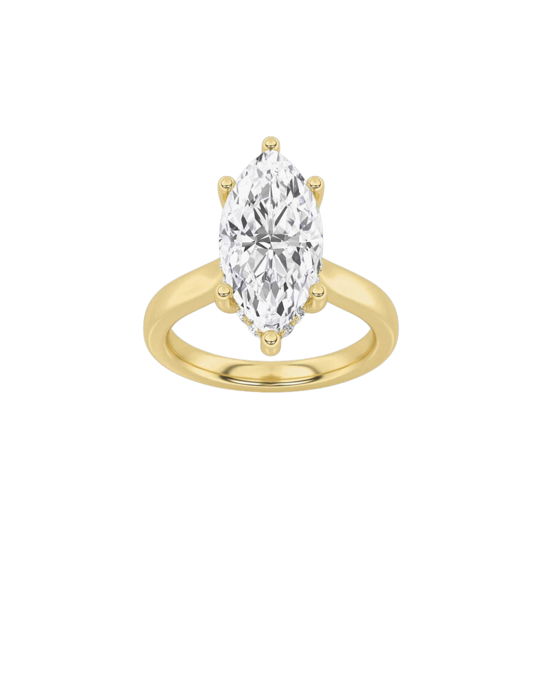 14K Yellow Gold Lab Grown Diamond Marquise Solitaire Ring 0.9 Carat