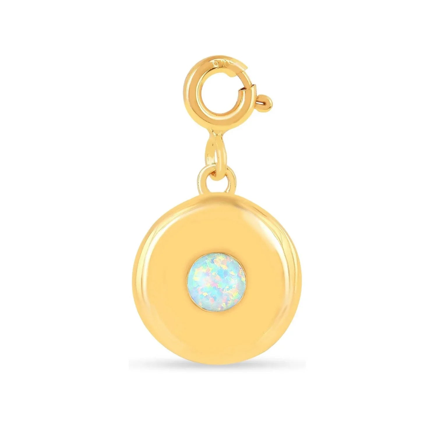 Birthstone Charm Circle Pendant - Fine Diamond
