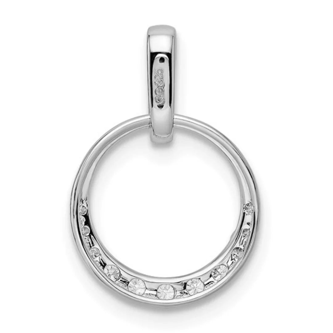 14k White Gold Lab Diamond Open Circle Pendant - Fine Diamond