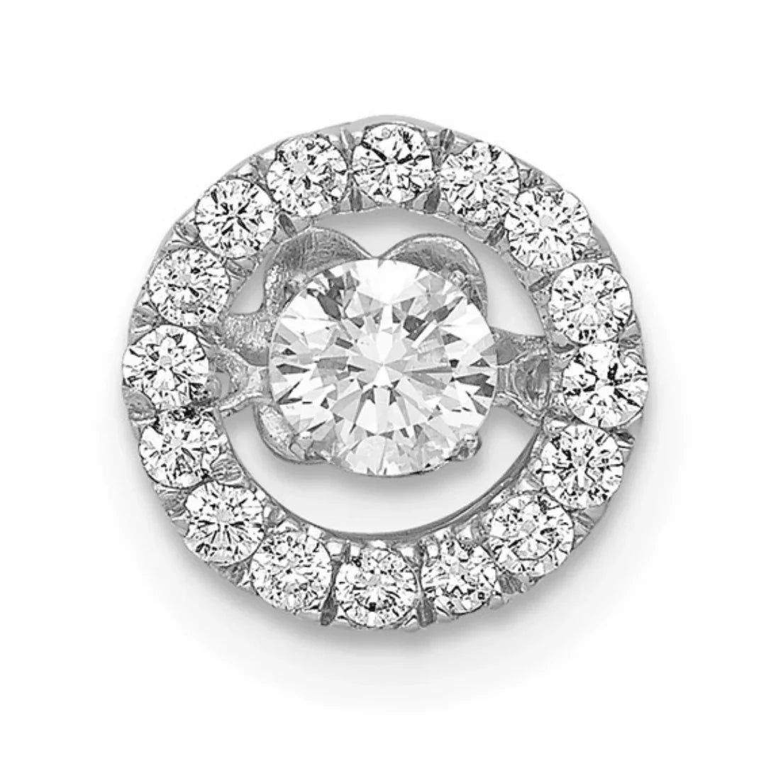 14K White Gold Lab Grown Diamond Round Solitaire Pendant - Fine Diamond