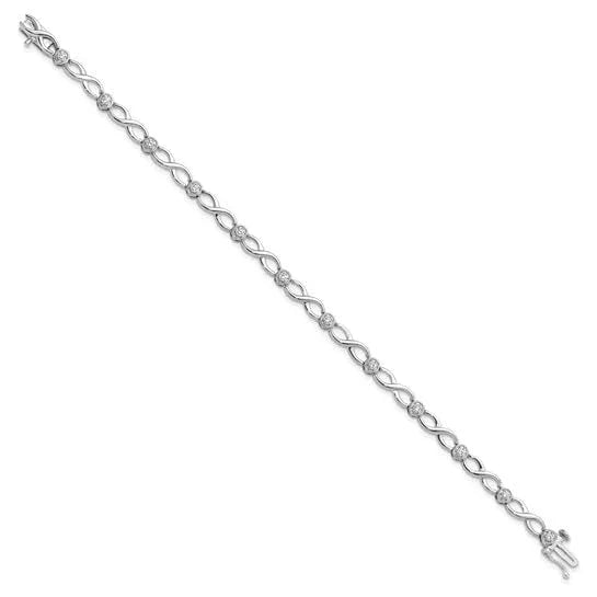 14k White Gold 1/2Carat Lab Grown Diamond Infinity Bracelet - Fine Diamond