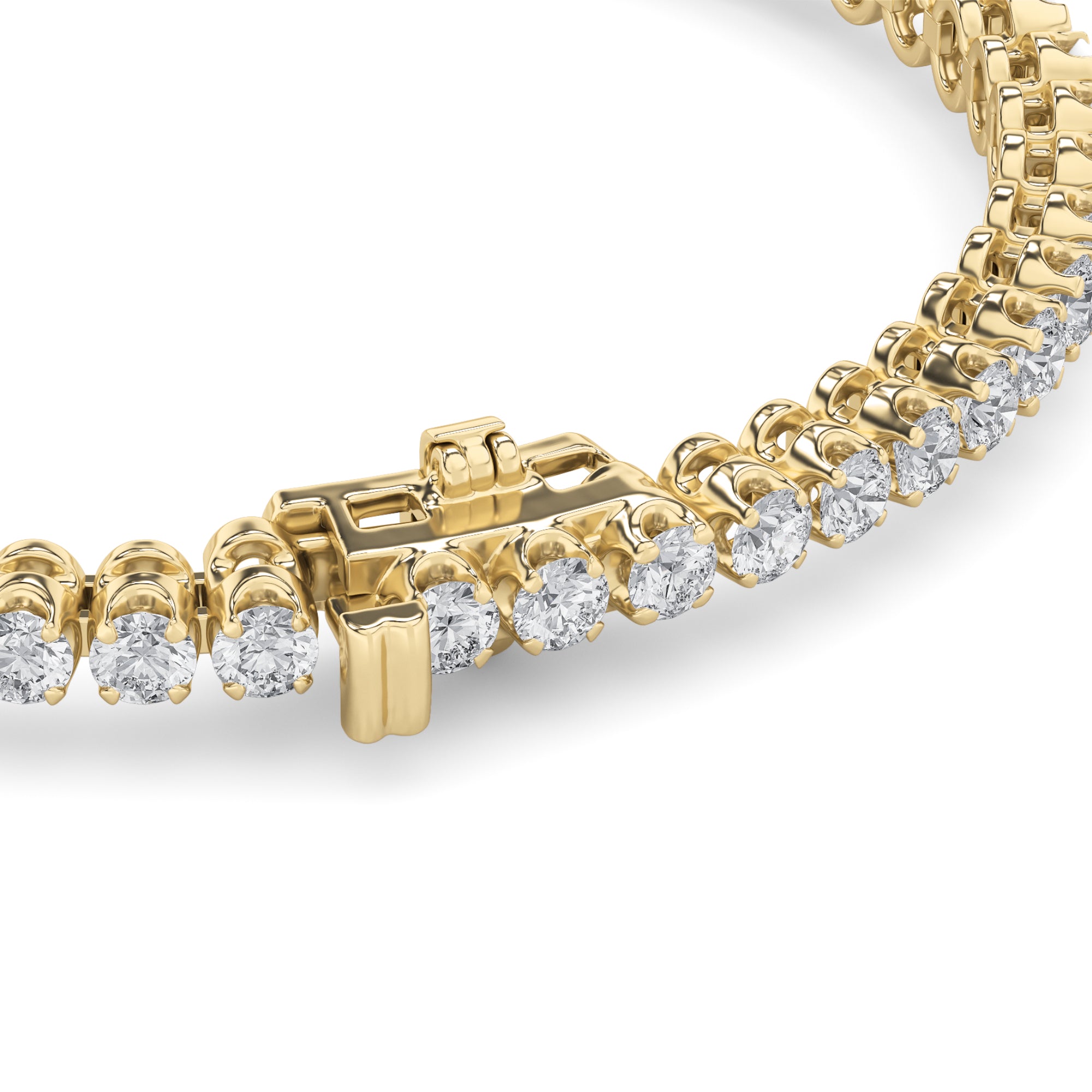 5 Ctw Round (F/VS) Lab Grown Diamond Bezel 14K Yellow Gold Graduating Tennis Bracelet