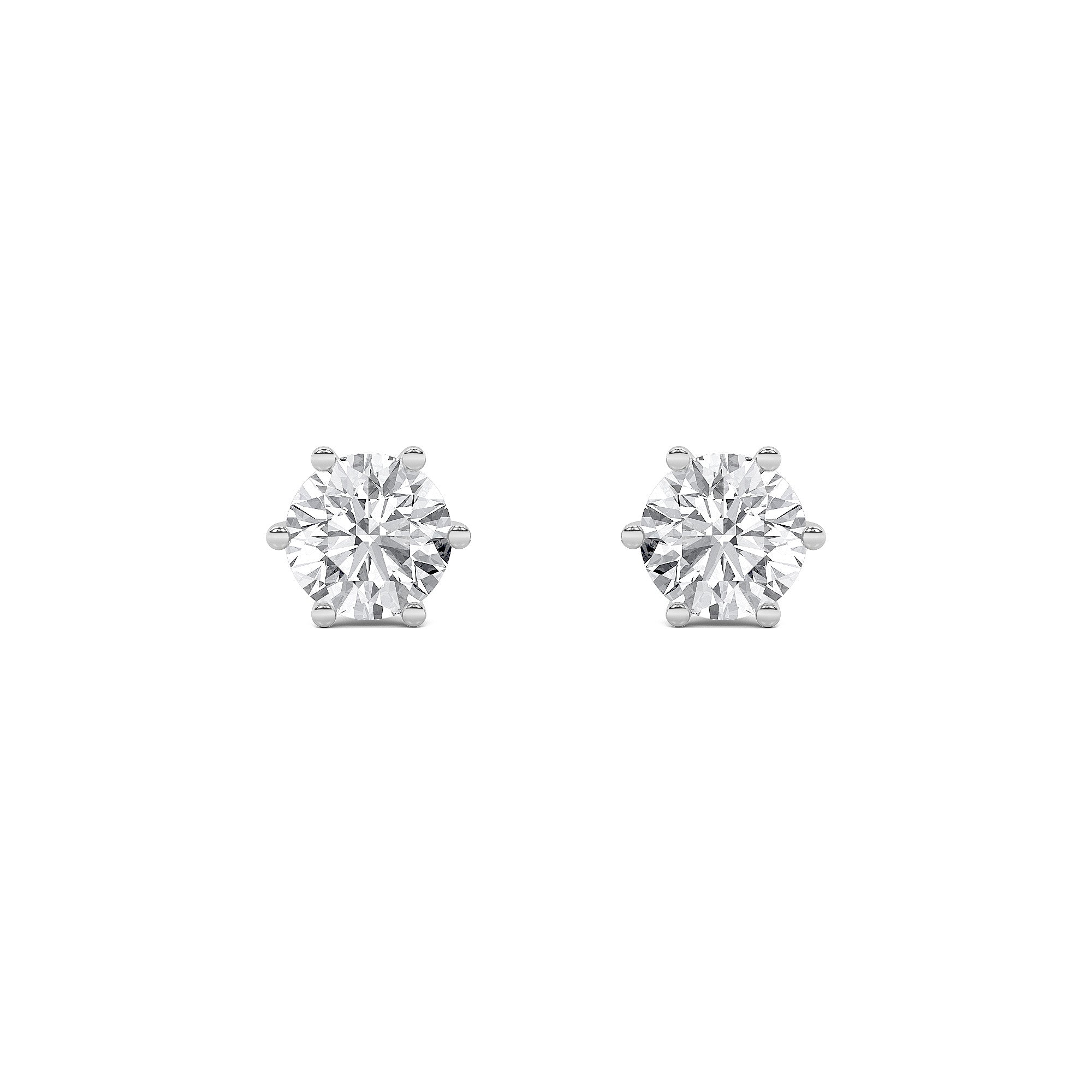 2Cttw Round Shaped Lab Grown Diamond (F/VS) TulipHead Stud Earrings in 14K Gold