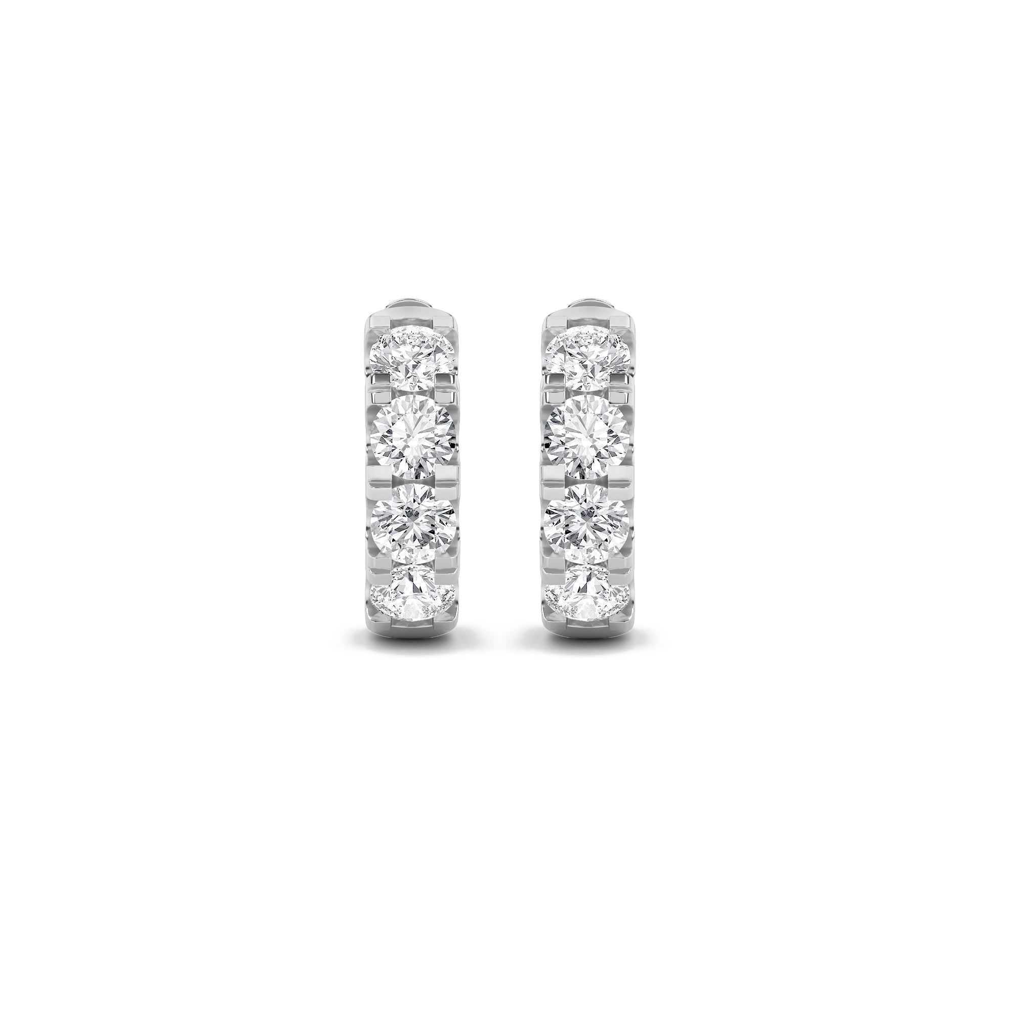 3Cttw Round Shaped Lab Grown Diamond (F/VS) Hoop Earrings in 14K Gold