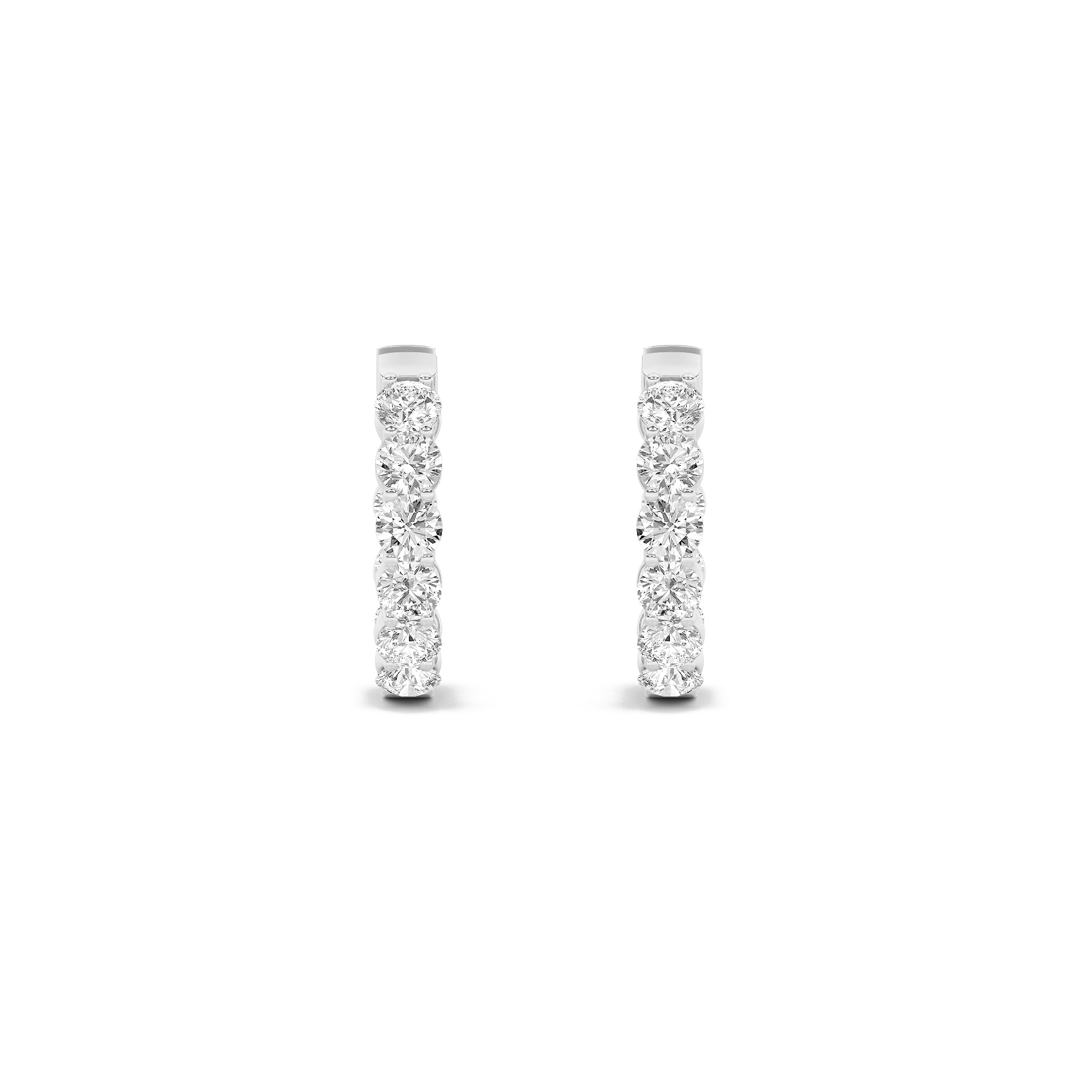 Round Shaped Lab Grown Diamond (F/VS) Insideout Hoop Earrings in 14K Gold